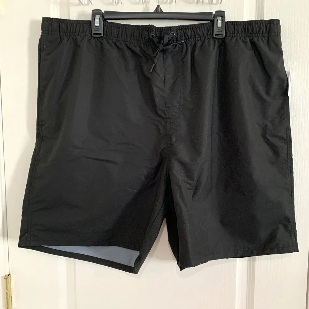 Old Navy Solid Swim Trunks Suit Built-in Briefs Black Men’s Size XXL NEW